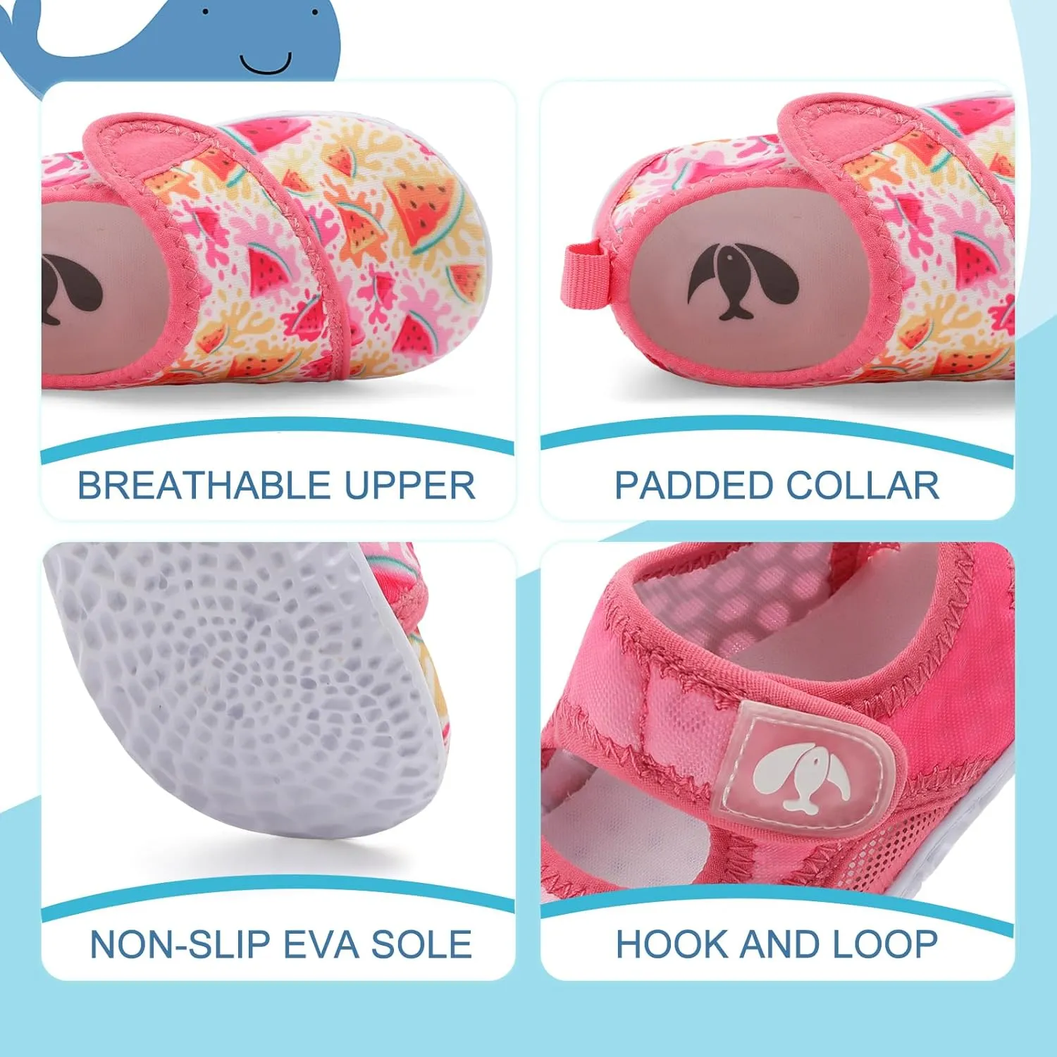 shopUAL Toddler Water Shoes Kids Girls Boys Beach Aqua Socks Skin Barefoot Walking Water Shoes Quick Dry Non-Slip Breathable Swim Pool Surf