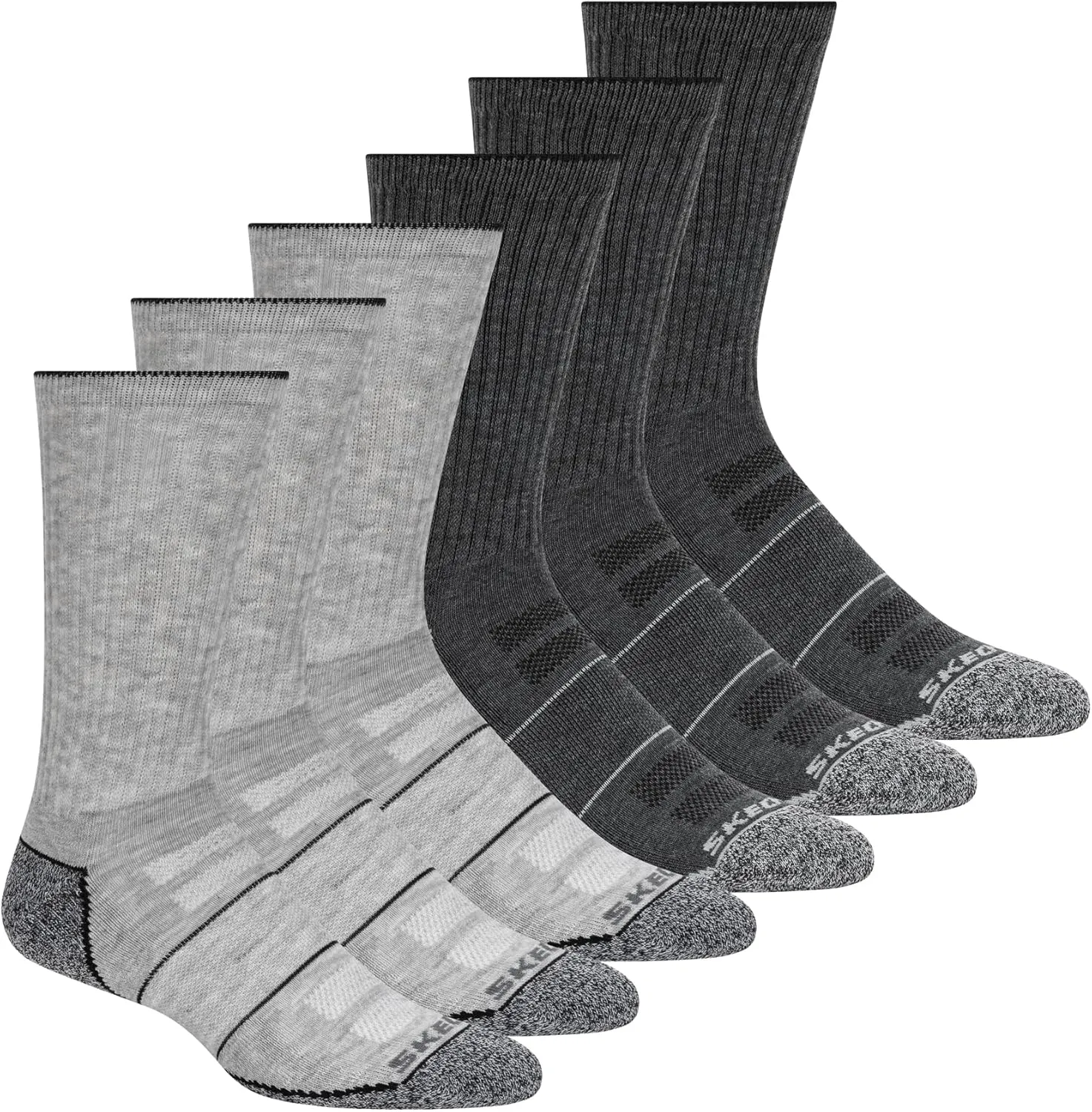 Skechers Men's 6 Pack Work Crew Socks