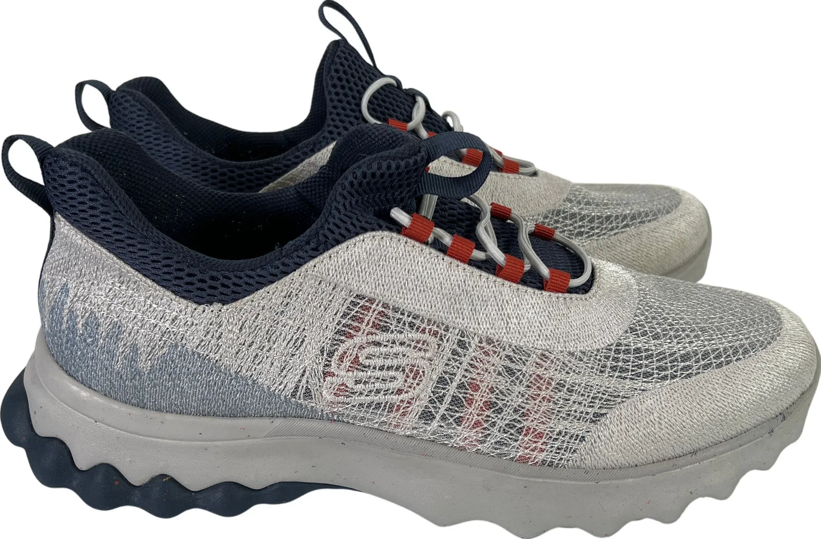 Skechers Men’s Gray/Blue Voston Reever Relaxed Fit Gogamat Arch Sneakers - 10.5