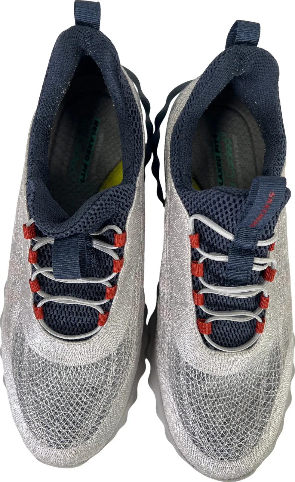Skechers Men’s Gray/Blue Voston Reever Relaxed Fit Gogamat Arch Sneakers - 10.5
