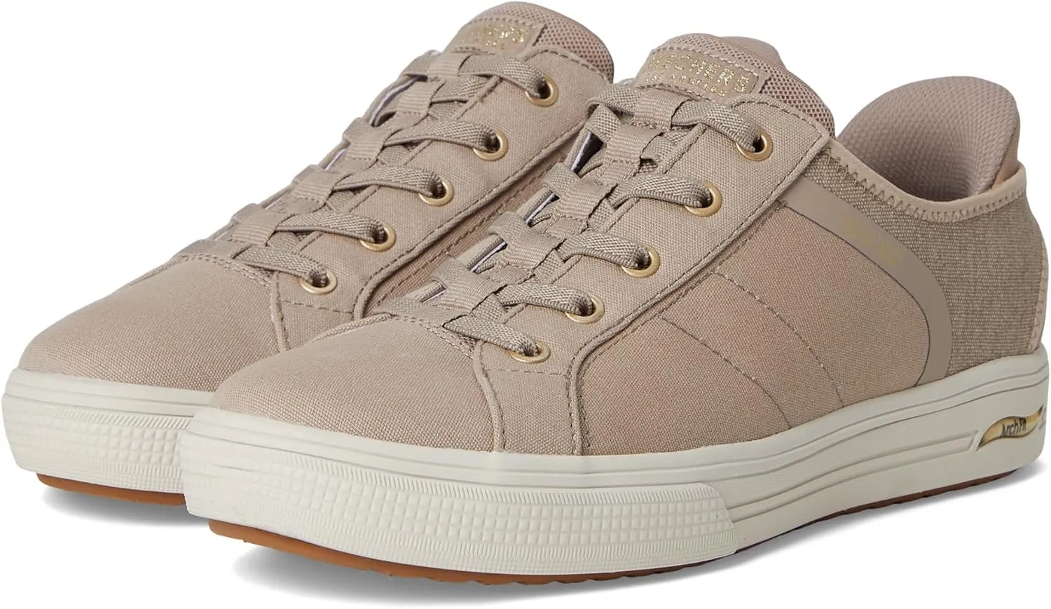 Skechers Women's Arch FIT Arcade-Forever Cozy Hands Free Slip-Ins Sneaker, Taupe, 7.5 Wide