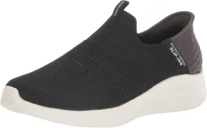 Skechers Women's Hands Free Slip Ins Ultra Flex 3.0 Smooth Step Sneaker, Black, 9 Wide