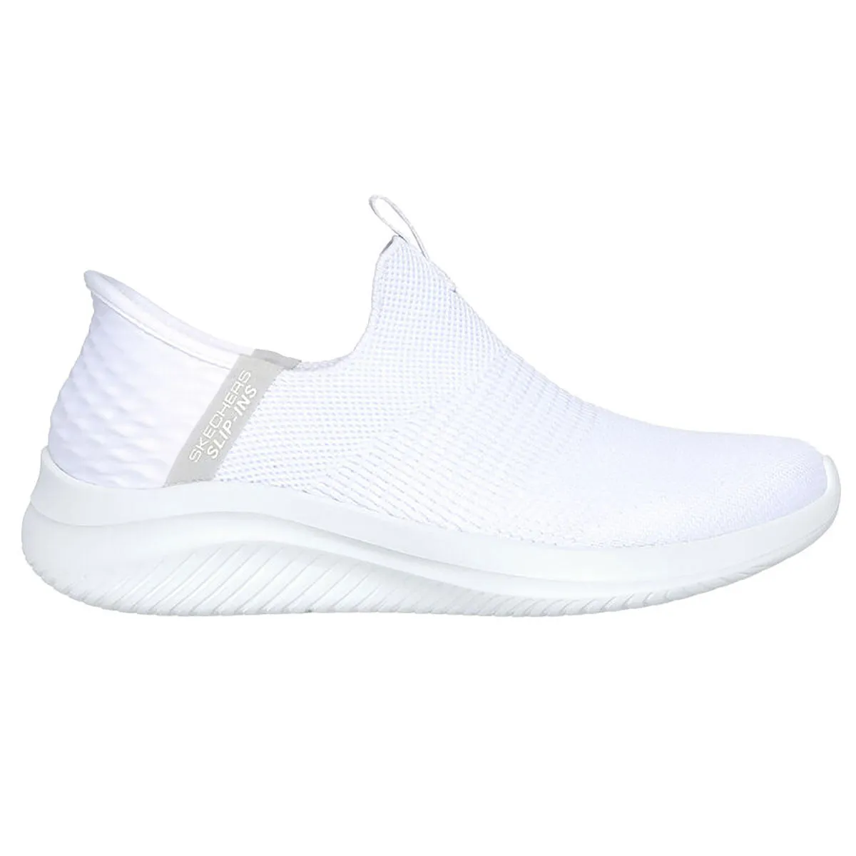 Skechers Women's Ultra Flex 3.0 Cozy Streak Slip-Ins White Low Top Sneaker Shoes (WHT)