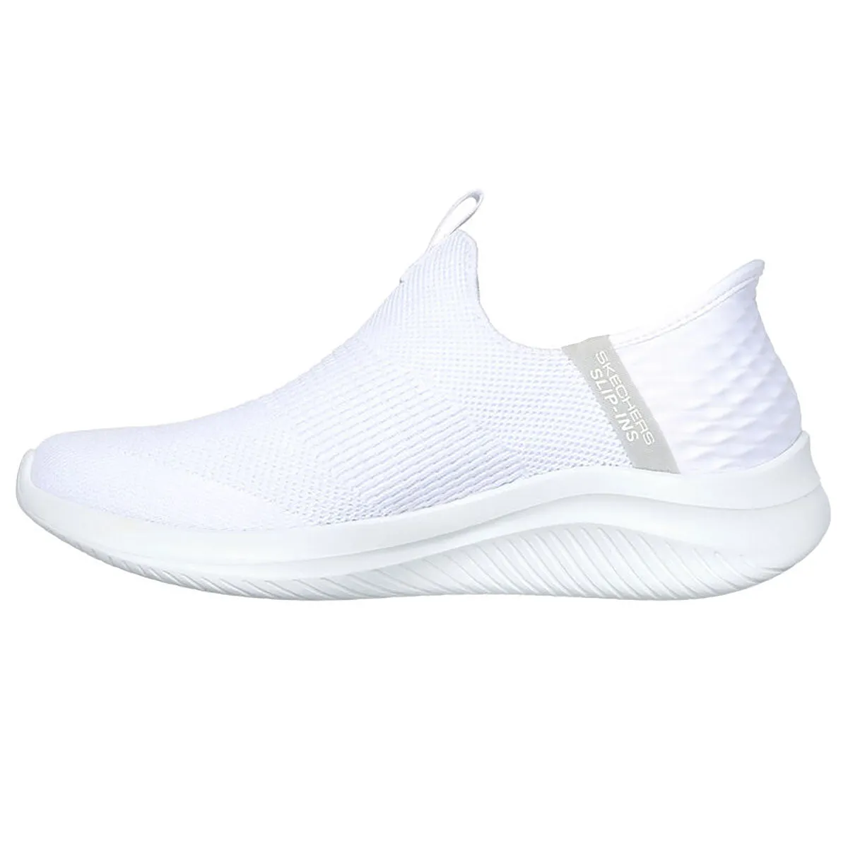 Skechers Women's Ultra Flex 3.0 Cozy Streak Slip-Ins White Low Top Sneaker Shoes (WHT)