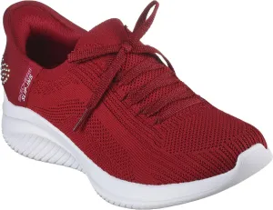 Skechers - Womens Ultra Flex 3.0 - Heart Me Slip On Shoes, Color Red, Size: 6.5 M US