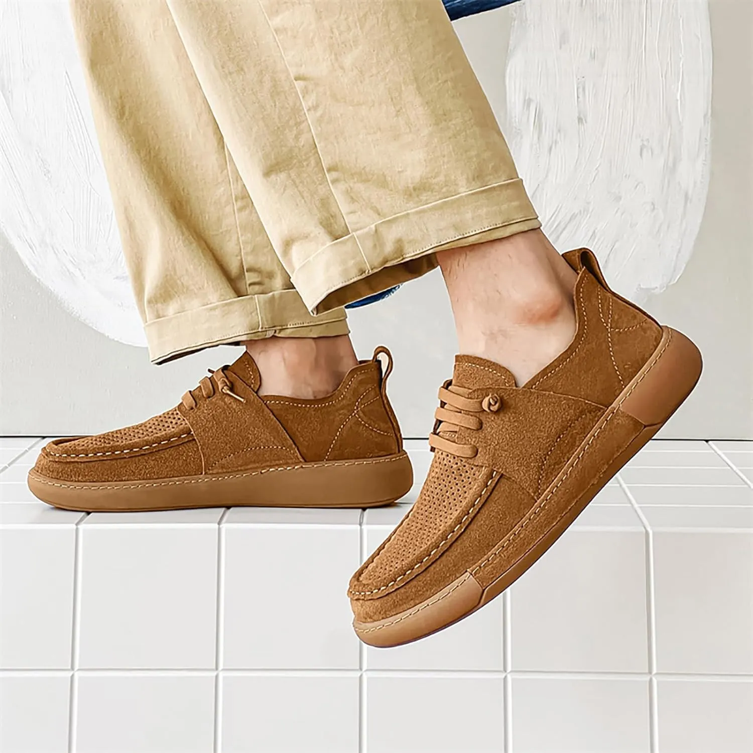 Slip On Loafers for Men Comfortable Breathable Boat Shoes Wide Width Walking Shoes