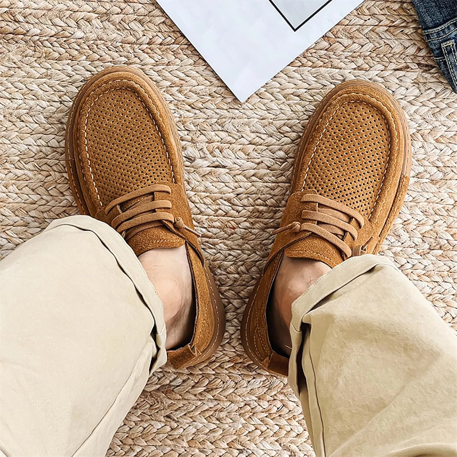 Slip On Loafers for Men Comfortable Breathable Boat Shoes Wide Width Walking Shoes
