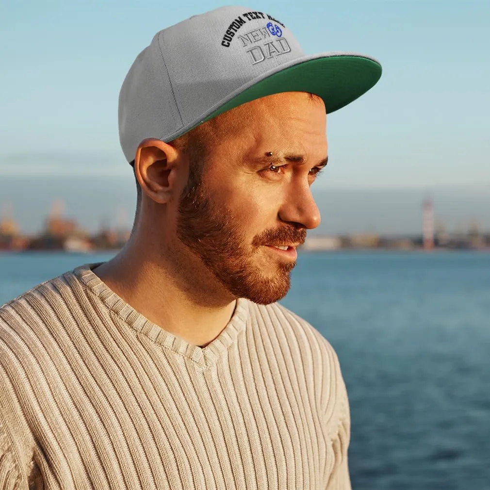 Snapback Hat for Men Flat Brim Hats New Dad Boy Newborn Father Papa Embroidered Flat Bill Hat Acrylic