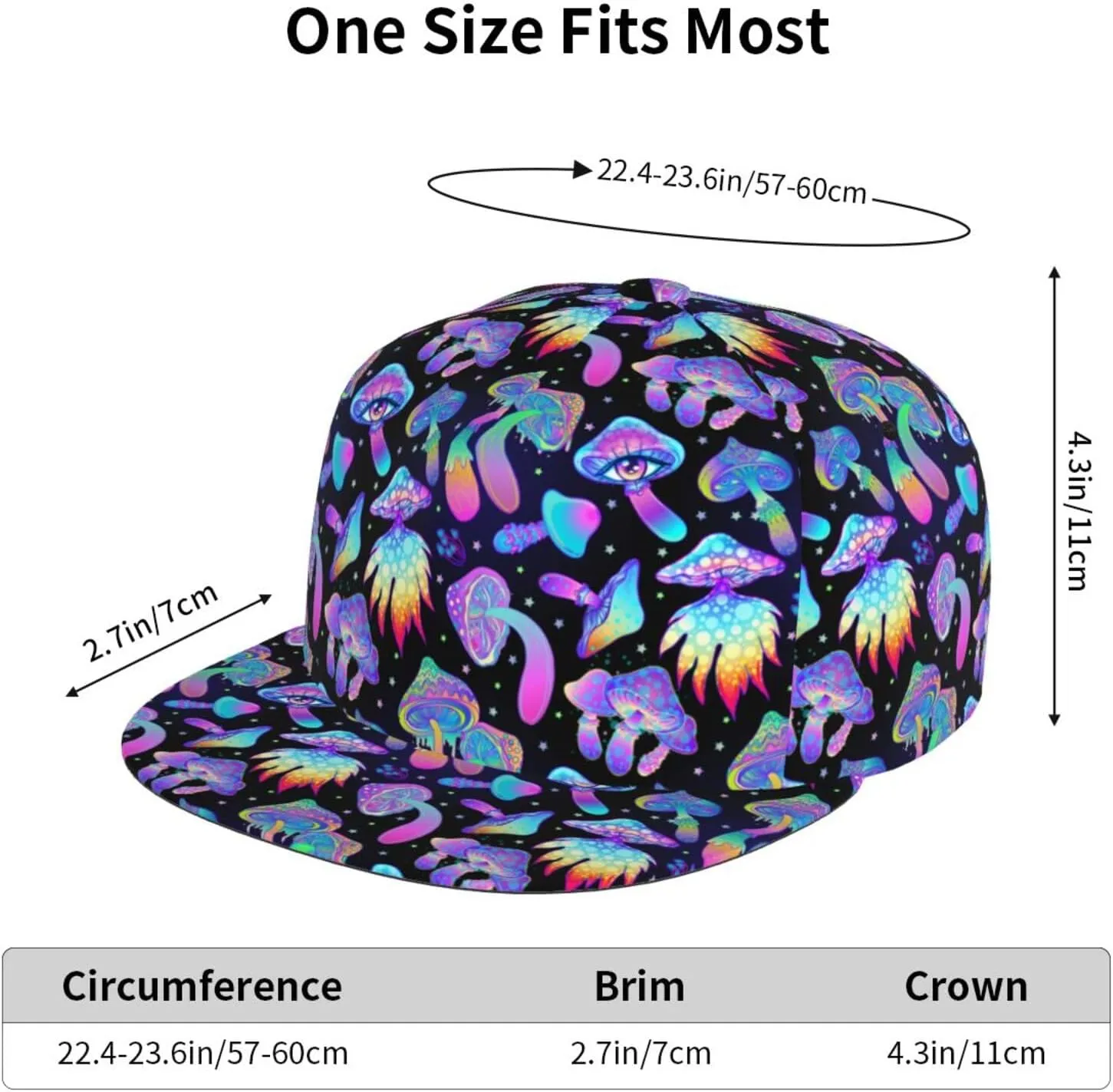 Snapback Hat for Men Women,Stylish Flat Bill Hat Baseball Caps Adjustable Flat Brim Hip Hop Baseball Hats