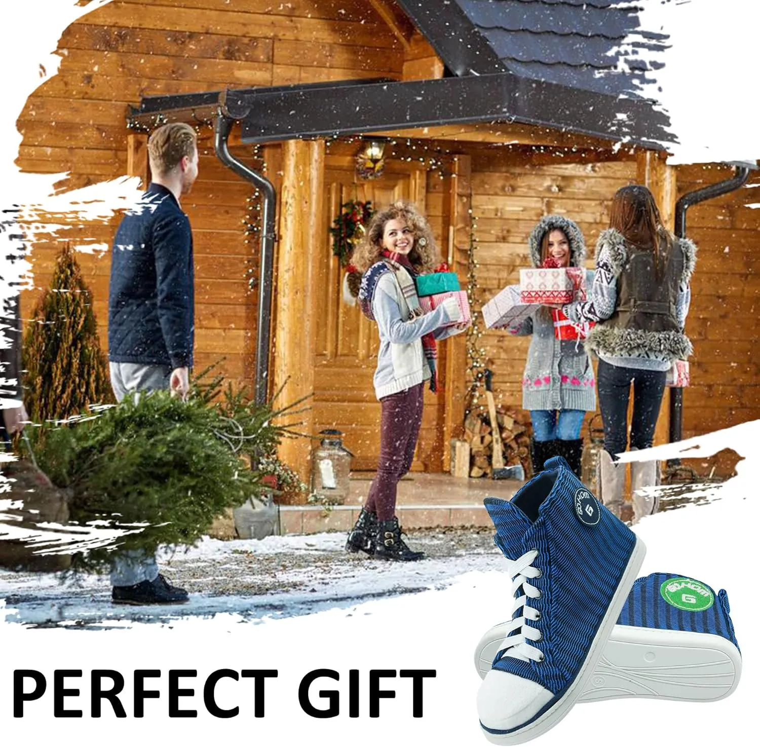 Sneaker Slippers for Women Fashion Indoor House Slipper Boots, Women's Super Soft Warm High Top Plush House Shoes for Women Slippers