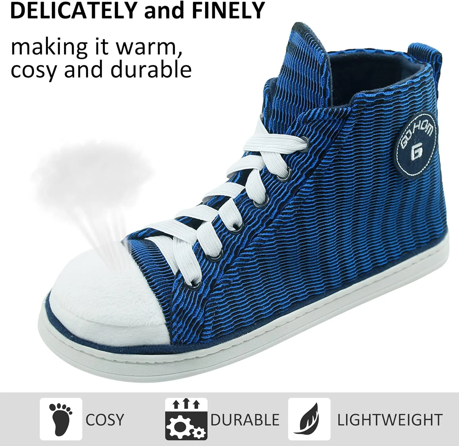 Sneaker Slippers for Women Fashion Indoor House Slipper Boots, Women's Super Soft Warm High Top Plush House Shoes for Women Slippers