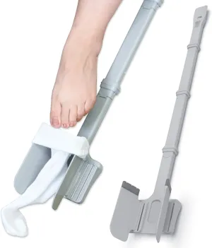 Sock Ox by Easy To Use Products, adjustable sock aid device for seniors, not for compression socks, travel-friendly for elderly with built-in shoe horn, up to 36 inches in length