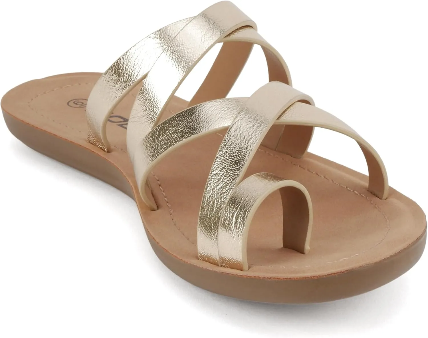 Soda ISABEL ~Women Fashion Comfortable Slip On Flat Cross bands Toe Ring Fashion Sandals