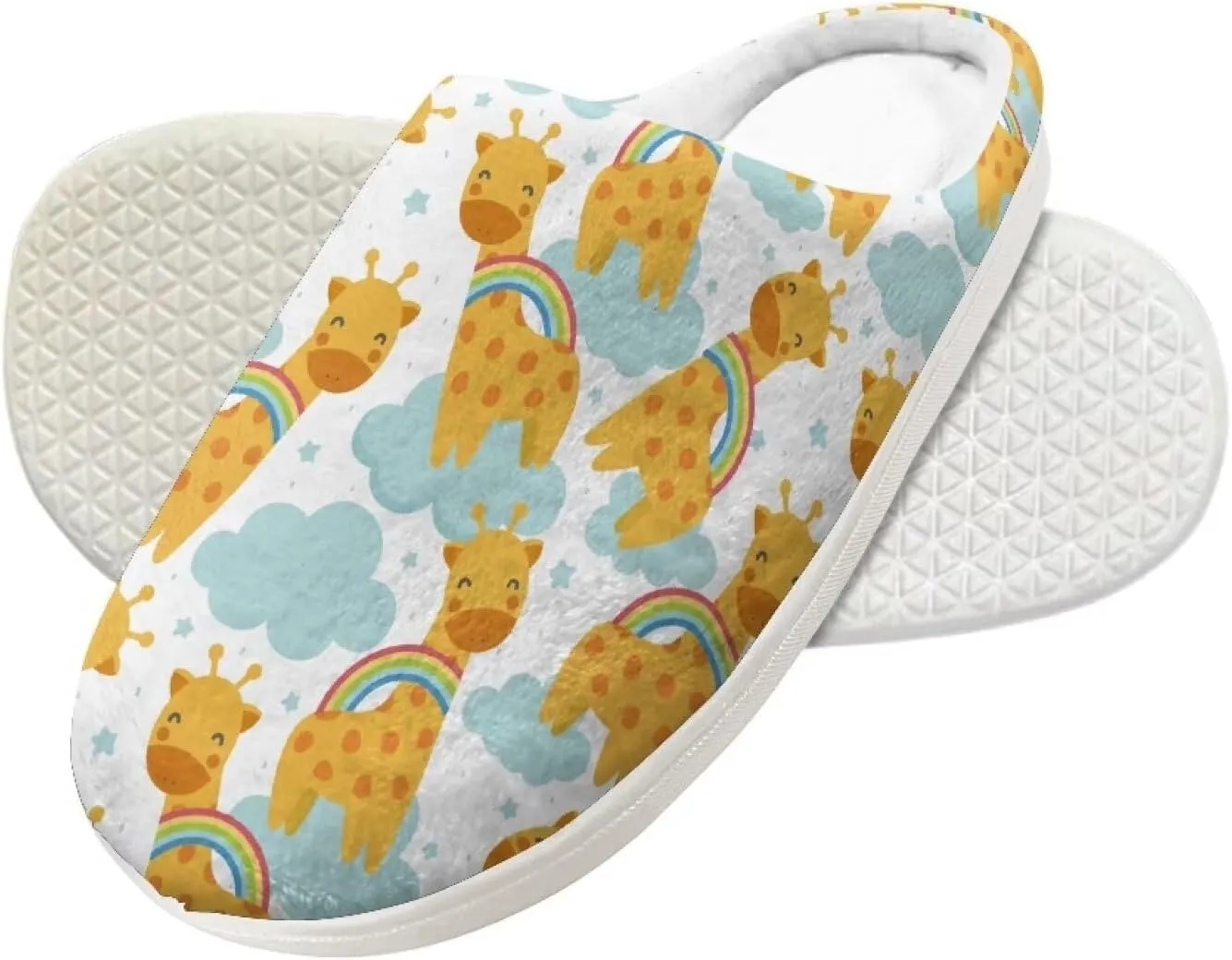 Soft Cozy Slippers for Girls Comfort Warm Home Shoes Cute Animals Print House Slippers Non Slip Plush Slippers Washable for Indoor Outdoor US 9-15