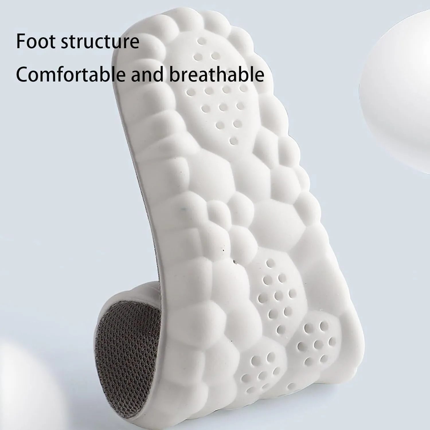 Soft Elastic Breathable Shoe Insoles,4D Sports Shoes Insoles,Sport Running Absorb-Sweat Cushion Paddings(Yellow Gray,10.5-11)