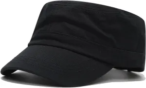 Solid Cotton Flat Top Baseball Hat Military Cadet Army Caps Unisex Outdoor Activities Army Hat Cap