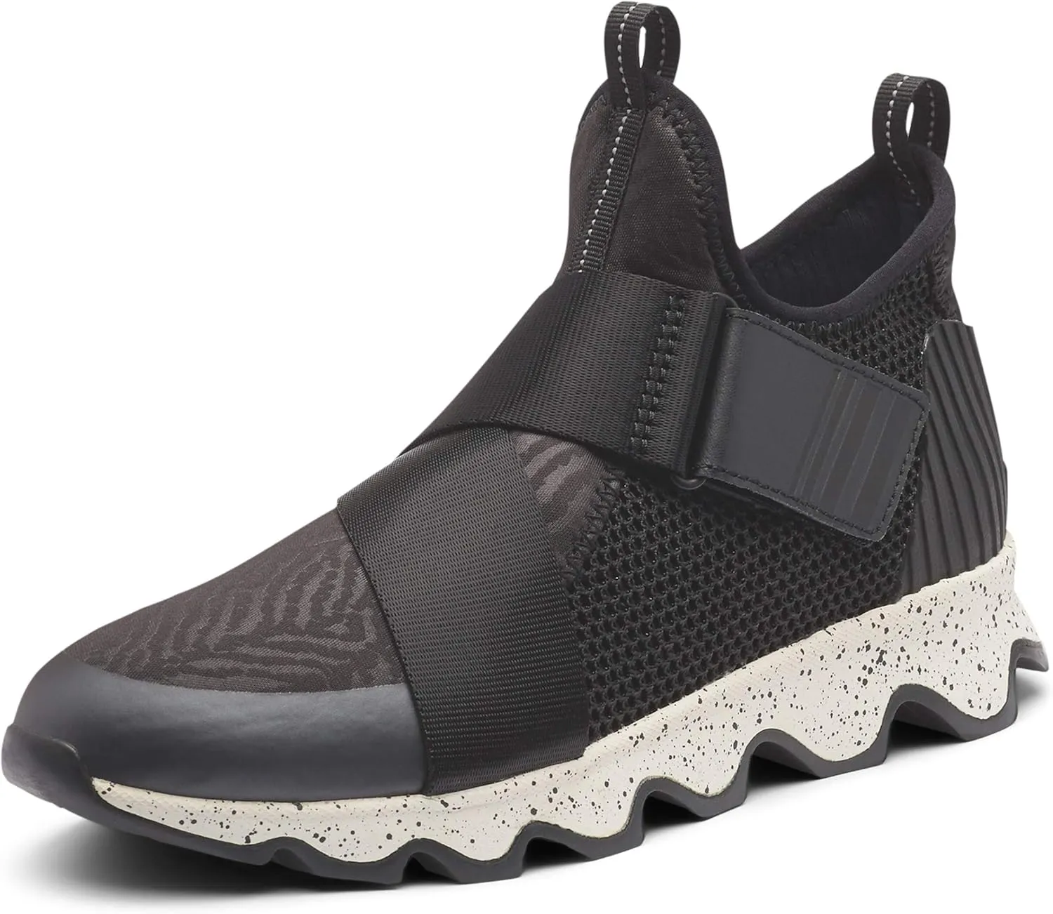 SOREL - Women’s Kinetic Sneak, Knit Sneaker with Scalloped Sole and Stretch Straps