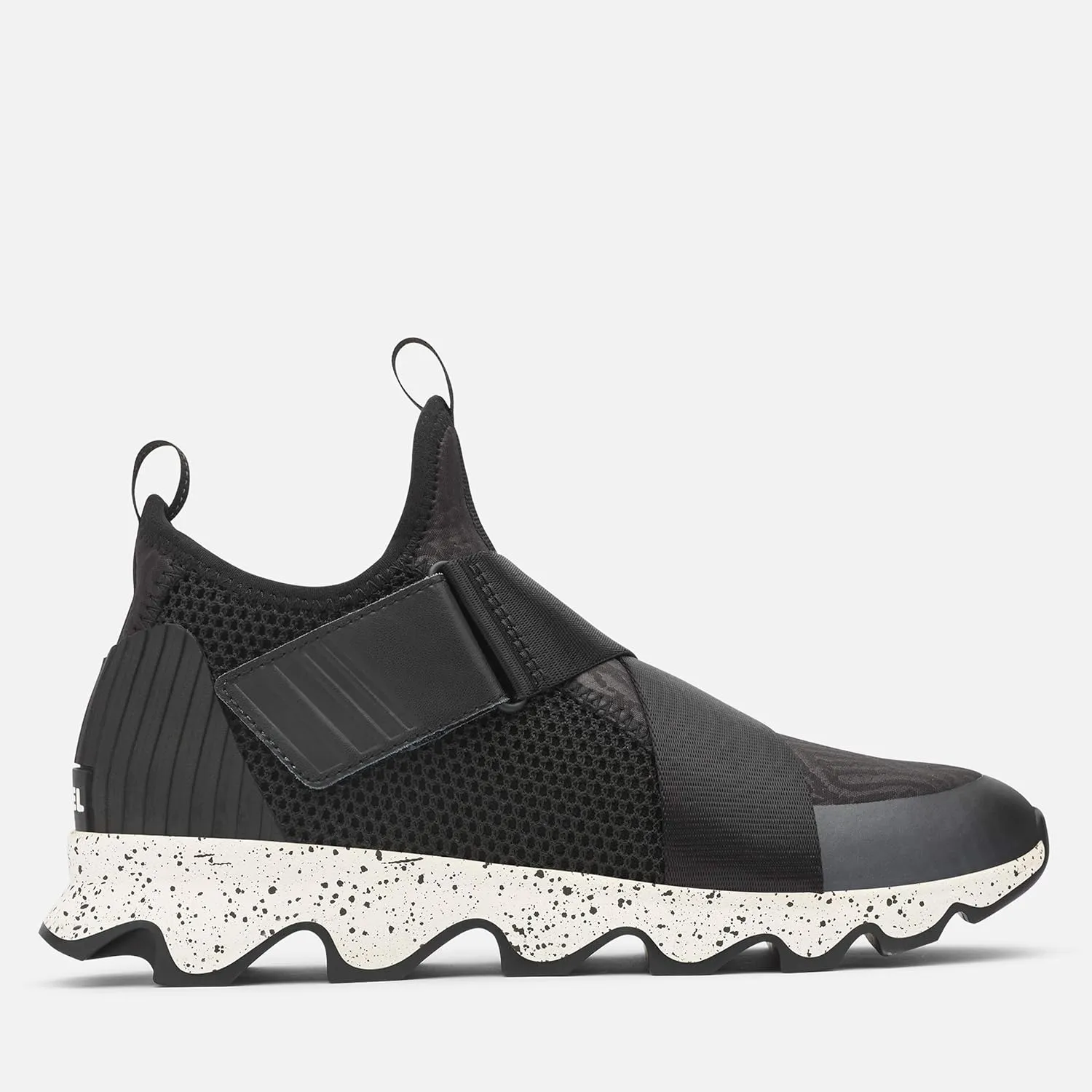 SOREL - Women’s Kinetic Sneak, Knit Sneaker with Scalloped Sole and Stretch Straps
