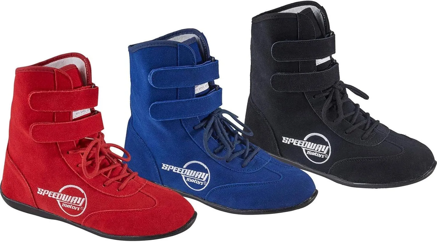 Speedway Motors Blue Hightop Racing Shoes, 13, SFI 3.3/5, Flexible Leather