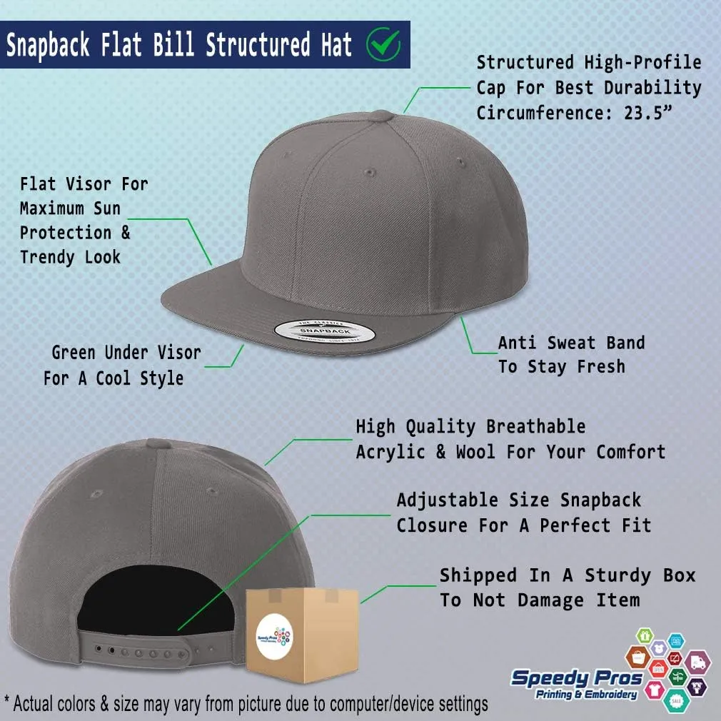 Speedy Pros Snapback Hat for Men Flat Brim Hats Atheism Symbol Silver Embroidered Flat Bill Hat Acrylic