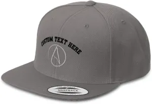 Speedy Pros Snapback Hat for Men Flat Brim Hats Atheism Symbol Silver Embroidered Flat Bill Hat Acrylic