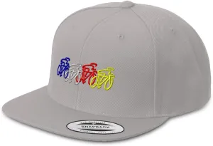 Speedy Pros Snapback Hats for Men & Women Bike Race Olympics Sports Event Flat Bill Baseball Cap