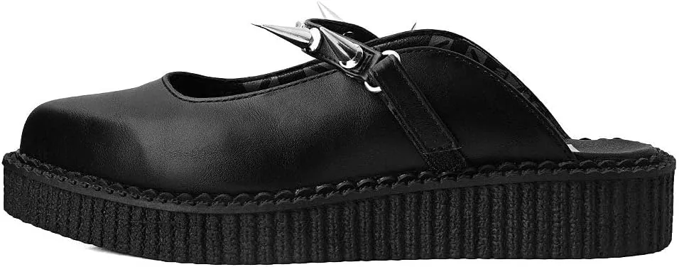 Spike Strap Pointed Mule Shoes