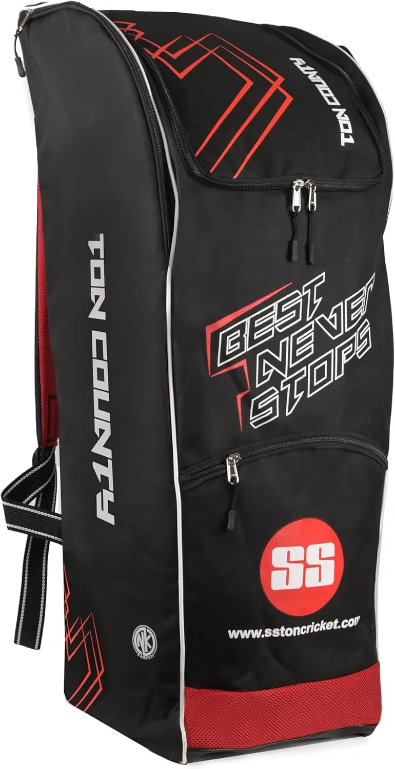 SS Cricket TON County Premium Cricket Kit Bag - Full Size, Two Styles to Choose from : Duffle Bag or Wheels Bag