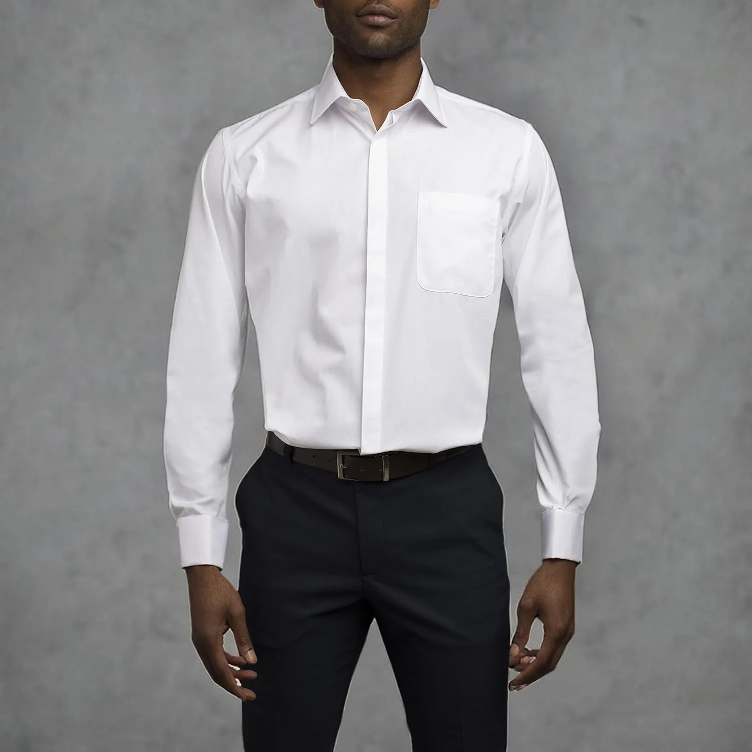 STACY ADAMS Men's Regular Fit Big & Tall Solid Dress Shirt