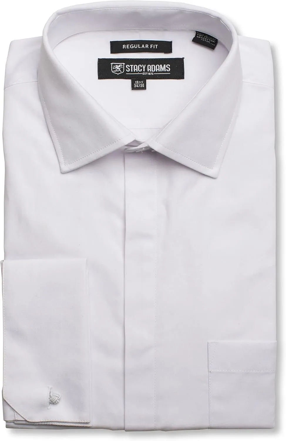 STACY ADAMS Men's Regular Fit Big & Tall Solid Dress Shirt