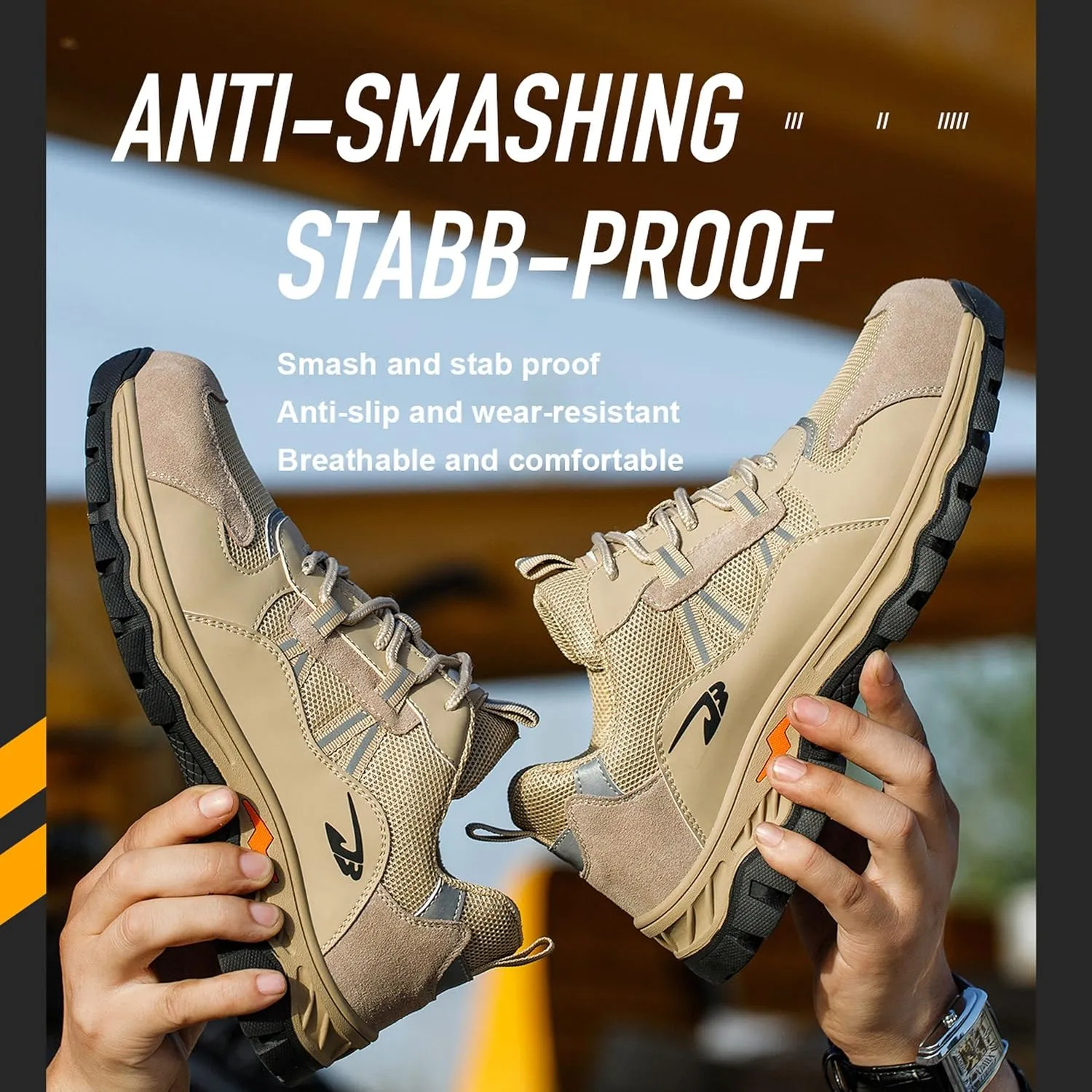 Steel Toe Safety Shoes for Men Women Work Sneakers Breathable Lightweight Industrial & Construction Shoe