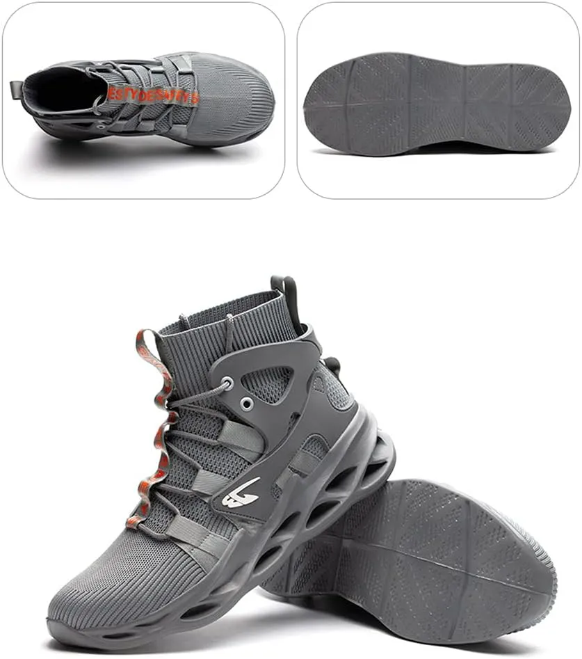 Steel Toe Shoes for Men Women Safety Shoes Work Sneakers Breathable Lightweight Industrial & Construction Shoe