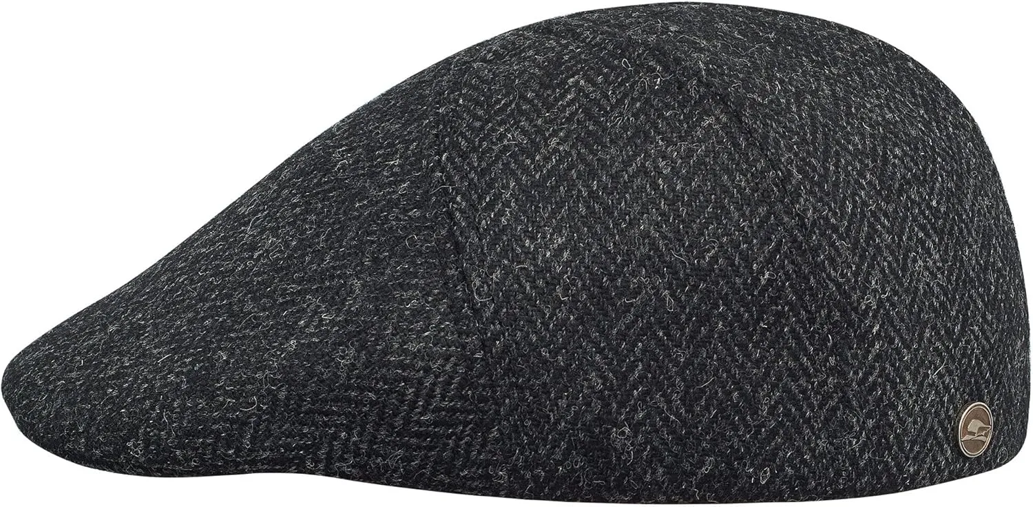 Sterkowski Ivy Five Scally Cap | Harris Tweed Flat Cap for Men and Women | Warm 5 Panels Newsboy Cap