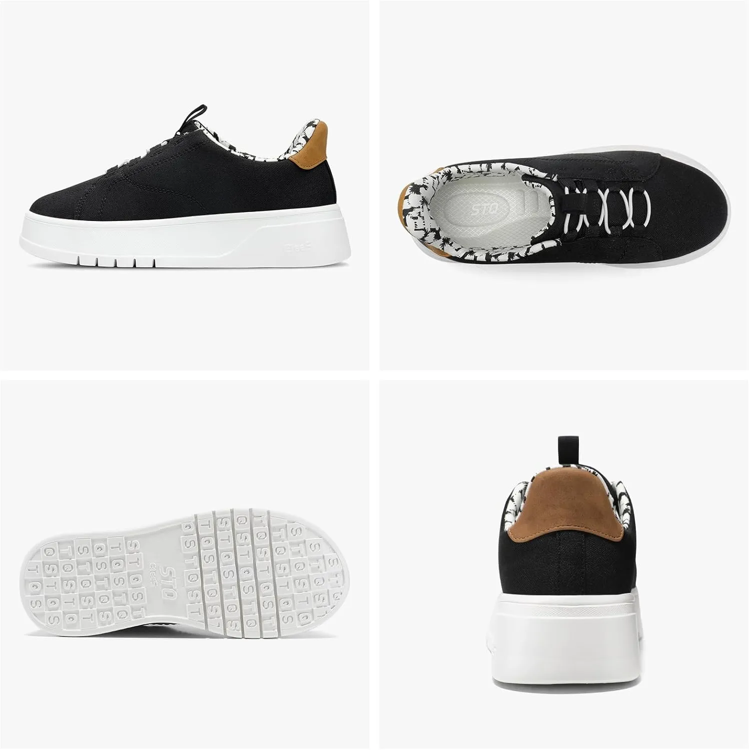 STQ Slip On Platform Canvas Sneakers Breathable Comfortable Casual Shoes Non Slip Walking Sneakers