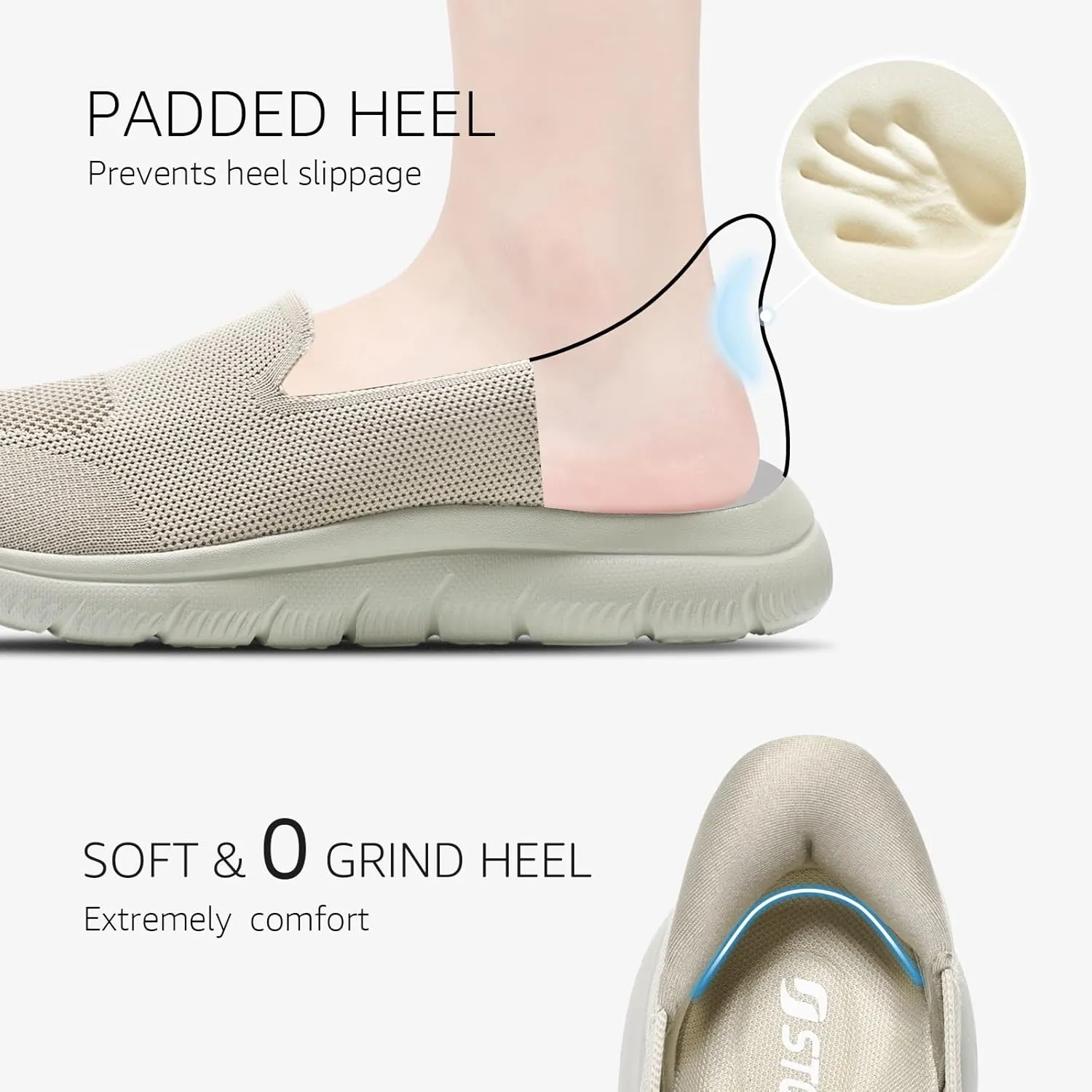 STQ Walking Shoes Women Slip on Sneakers Orthopedic Shoes Non Slip Elderly Comfort Lightweight Casual Standing Travelling