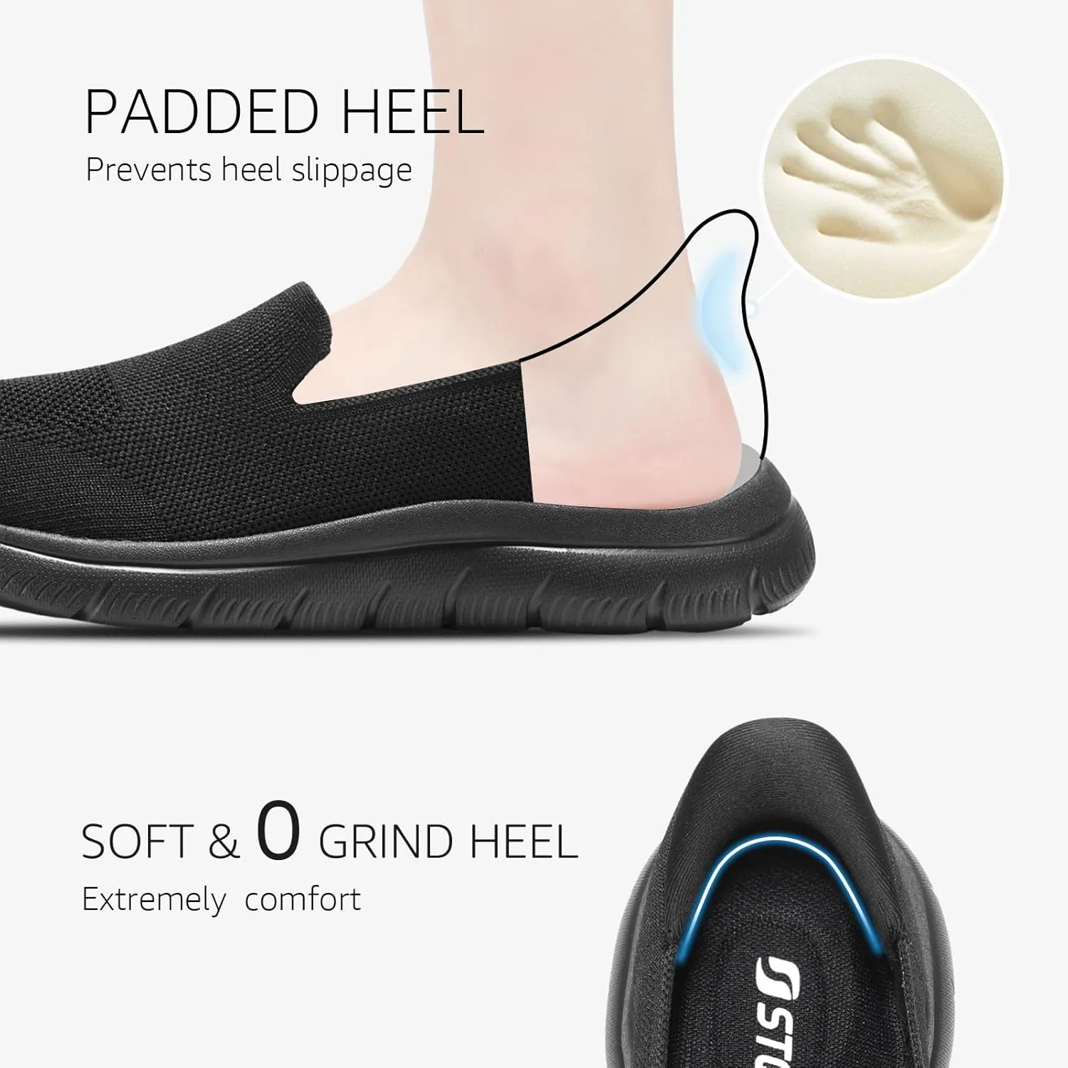 STQ Walking Shoes Women Slip on Sneakers Orthopedic Shoes Non Slip Elderly Comfort Lightweight Casual Standing Travelling