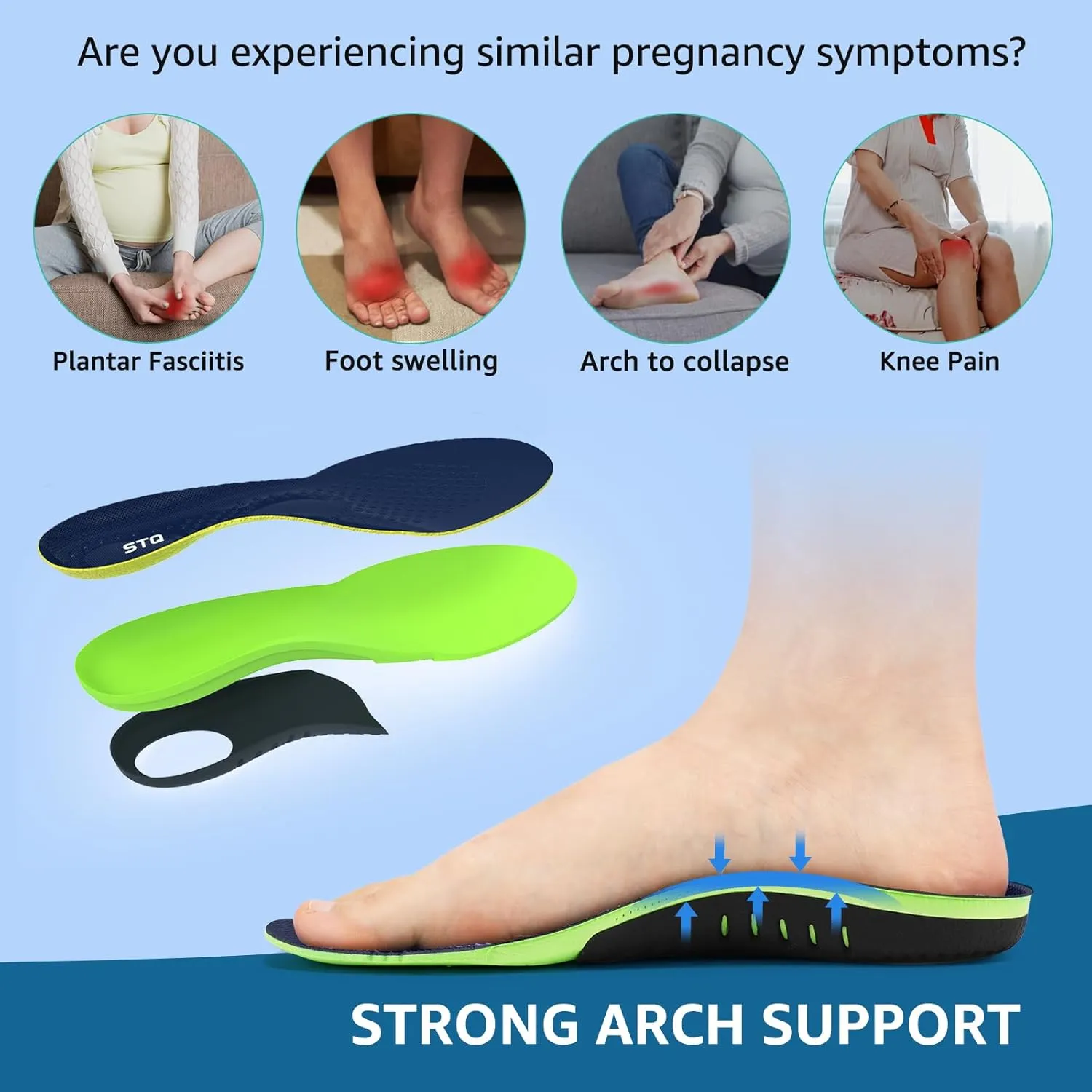 STQ Women Slip on Sneakers Orthopedic Walking Shoes for Pregnant and Busy Mom