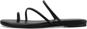 Strappy Flat Sandals for Women Open Toe Slip On Slides Toe Ring Cross Strap Slippers Sandals Casual Comfortable Summer Beach Flat Shoes
