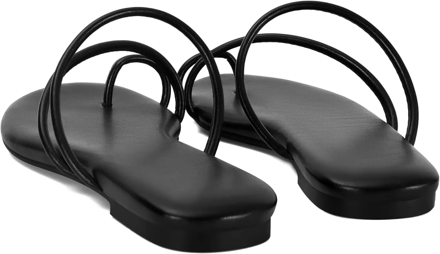 Strappy Flat Sandals for Women Open Toe Slip On Slides Toe Ring Cross Strap Slippers Sandals Casual Comfortable Summer Beach Flat Shoes