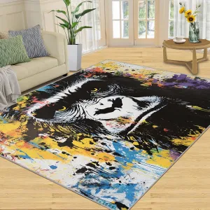Street Art Graffiti Rug & Home Decor - 6x9 Rug, Gorilla Graffiti Rugs for Bedroom, Hip Hop Washable Rugs for Living Room, Painting Carpet, Non Slip Indoor Abstract Floor Mats & Boys Room Decor
