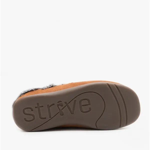 Strive LUXEMBOURG Mens Leather Mule Slippers Classic Tan