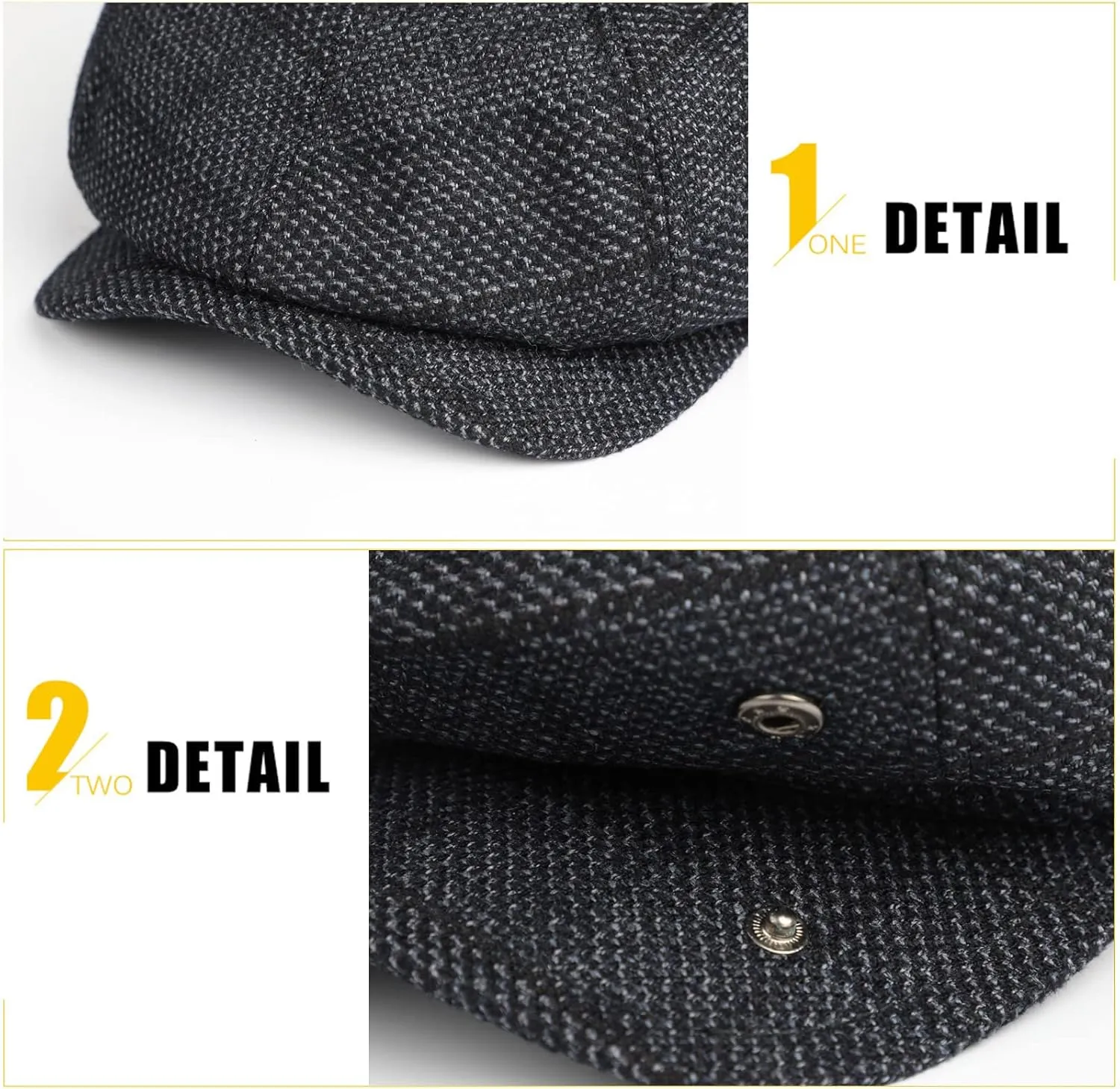 Sumolux Newsboy Cap for Men Wool Classic 8 Panel Vintage Gatsby Lvy Cabbie Hat Flat Beret Cap