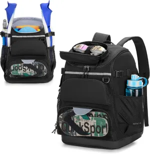 Swim Backpack with Separate Shoe Space, Swim Gear Bag for Swimming Pool, Beach, Swimming Athlete Sports Backpack for Men and Women, Black