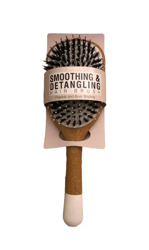 Swissco Smoothing & Detangling Hair Brush With Flexible & Boar Bristles (White)
