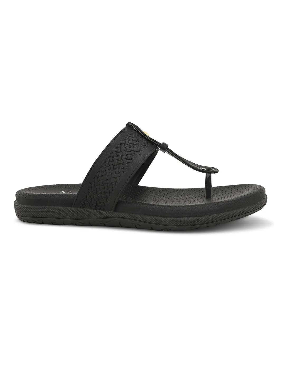 Synthetic Leather with Cushioned Sole, Slip-On Slippers