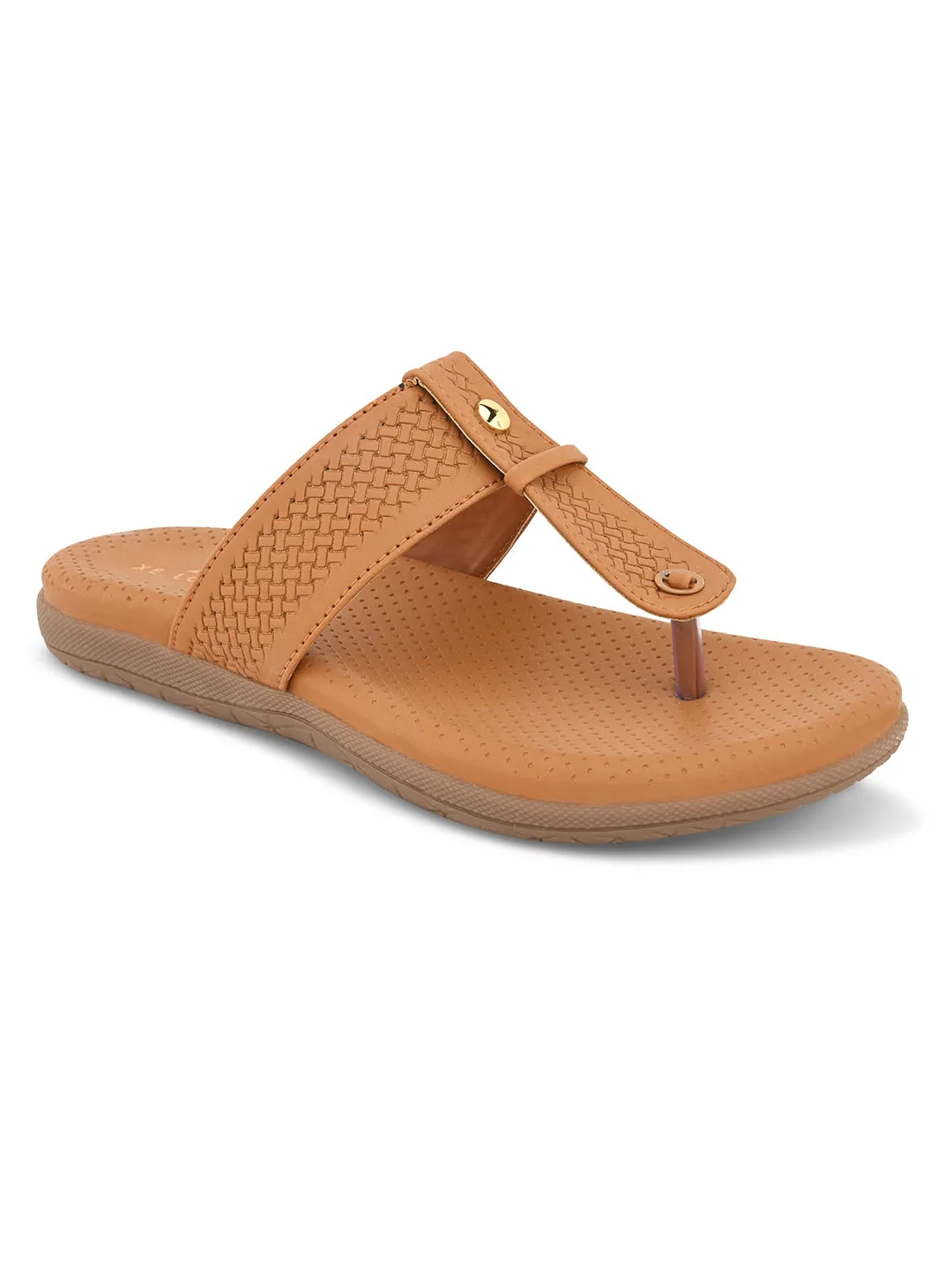 Synthetic Leather with Cushioned Sole, Slip-On Slippers