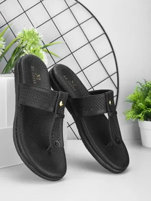 Synthetic Leather with Cushioned Sole, Slip-On Slippers