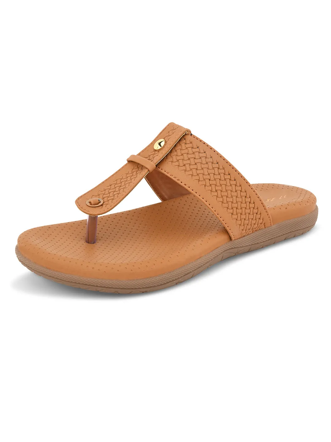 Synthetic Leather with Cushioned Sole, Slip-On Slippers
