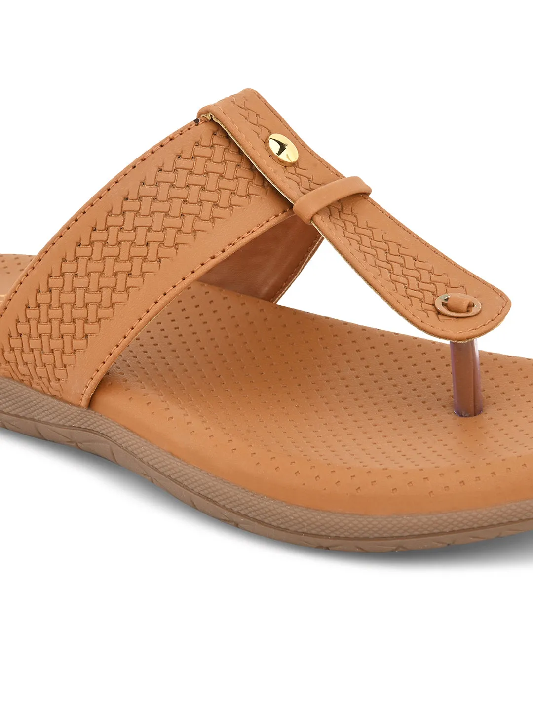 Synthetic Leather with Cushioned Sole, Slip-On Slippers
