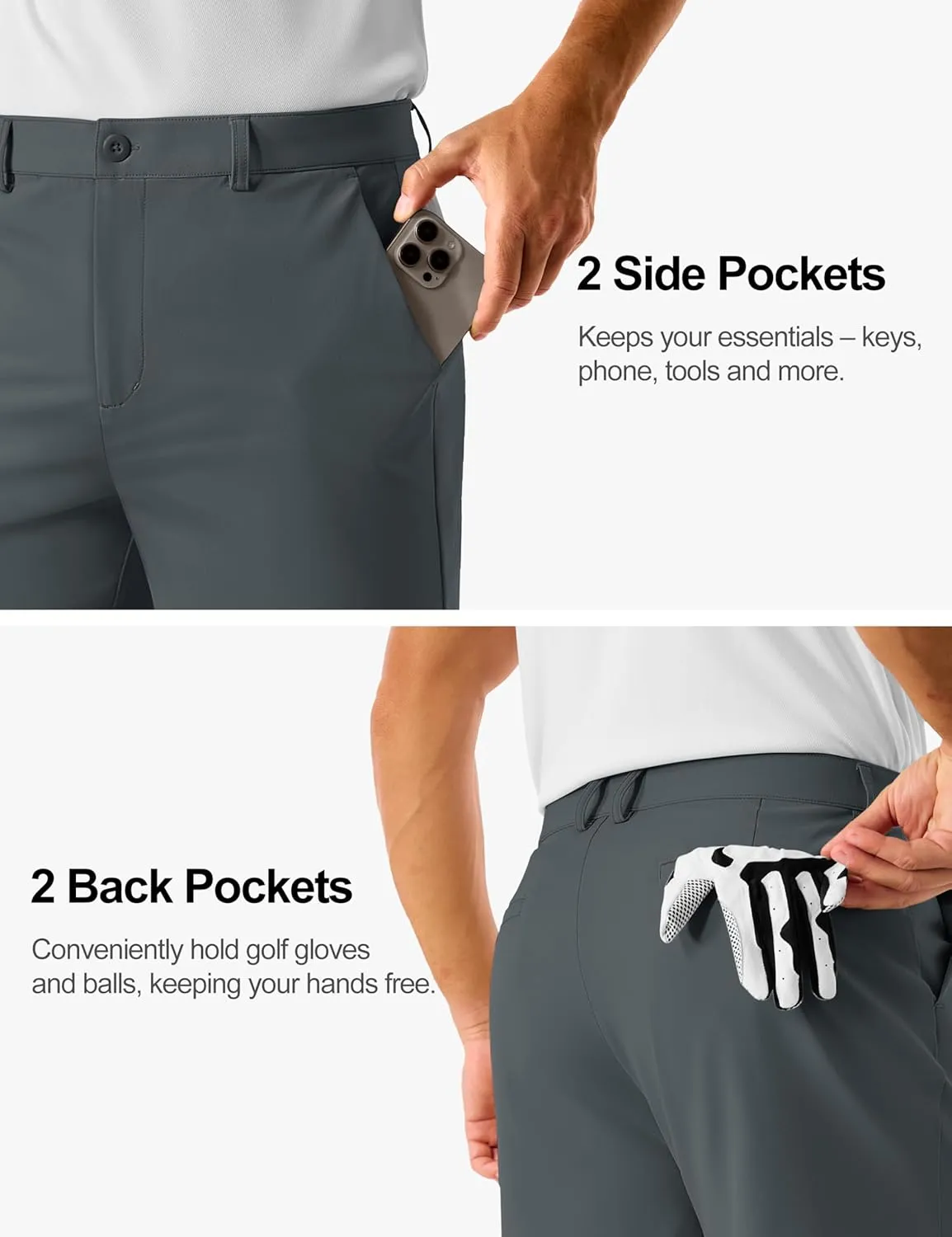 TACVASEN Men's Golf Shorts 9 Inch Inseam Stretch Lightweight Dress Work Casual Short with 4 Pockets Quick Dry Flat Front